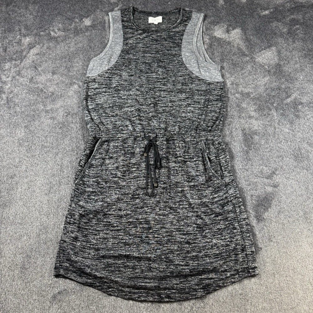 Lou & Grey Womens Size Small Dress Gray Heathered Drawstring Waist‎ Casual Comfy - Picture 2 of 11